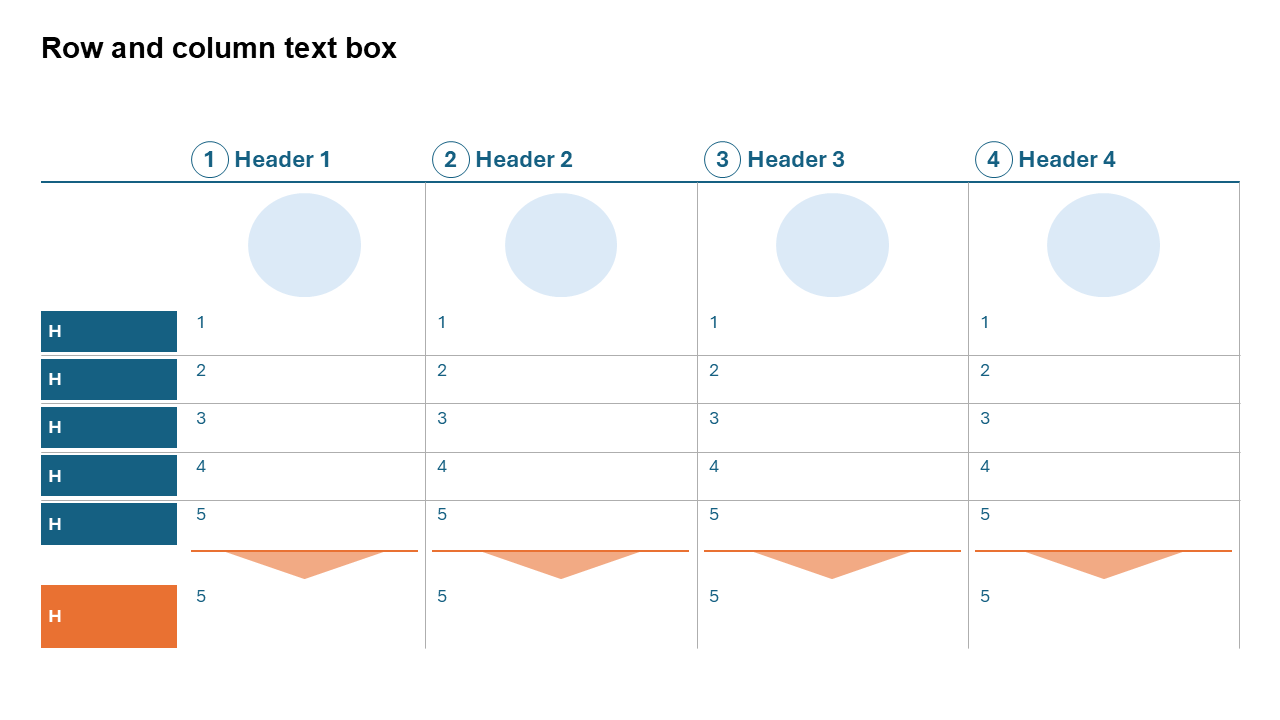 Row and Column Text Box Slide Layout - Slidedoer